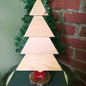 Hand Crafted Repurposed Wood Rustic Wooden Christmas Tree, Farmhouse Decor 16"